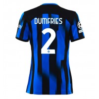 Inter Milan Denzel Dumfries #2 Replica Home Shirt Ladies 2023-24 Short Sleeve
